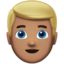 man: medium skin tone, blond hair on Apple