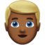 man: medium-dark skin tone, blond hair on Apple