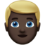 man: dark skin tone, blond hair on Apple