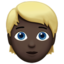 person: dark skin tone, blond hair on Apple