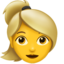 woman: blond hair on Apple