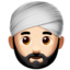 man wearing turban: light skin tone on Apple