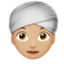 woman wearing turban: medium-light skin tone on Apple