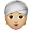 person wearing turban: medium-light skin tone on Apple