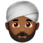 man wearing turban: medium-dark skin tone on Apple