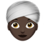 woman wearing turban: dark skin tone on Apple