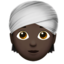 person wearing turban: dark skin tone on Apple