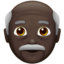 old man: dark skin tone on Apple