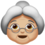 old woman: medium-light skin tone on Apple