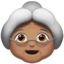 old woman: medium skin tone on Apple