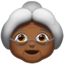 old woman: medium-dark skin tone on Apple