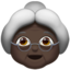 old woman: dark skin tone on Apple