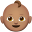 baby: medium skin tone on Apple