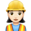 woman construction worker: light skin tone on Apple