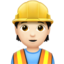 construction worker: light skin tone on Apple