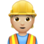 construction worker: medium-light skin tone on Apple