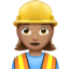 woman construction worker: medium skin tone on Apple