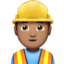 man construction worker: medium skin tone on Apple