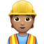 construction worker: medium skin tone on Apple