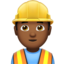 man construction worker: medium-dark skin tone on Apple