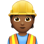 construction worker: medium-dark skin tone on Apple