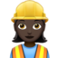 woman construction worker: dark skin tone on Apple