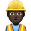 man construction worker: dark skin tone on Apple