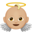 baby angel: medium-light skin tone on Apple