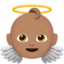 baby angel: medium skin tone on Apple