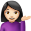 woman tipping hand: light skin tone on Apple