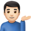 man tipping hand: light skin tone on Apple