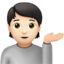 person tipping hand: light skin tone on Apple