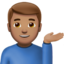 man tipping hand: medium skin tone on Apple