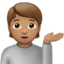 person tipping hand: medium skin tone on Apple