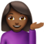woman tipping hand: medium-dark skin tone on Apple