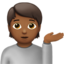 person tipping hand: medium-dark skin tone on Apple