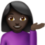 woman tipping hand: dark skin tone on Apple