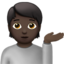 person tipping hand: dark skin tone on Apple