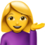 woman tipping hand on Apple