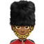 man guard: medium-dark skin tone on Apple