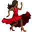 woman dancing: medium-dark skin tone on Apple