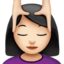 woman getting massage: light skin tone on Apple