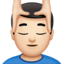 man getting massage: light skin tone on Apple