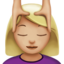 woman getting massage: medium-light skin tone on Apple