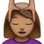 woman getting massage: medium skin tone on Apple