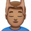 man getting massage: medium skin tone on Apple