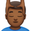 man getting massage: medium-dark skin tone on Apple