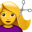 woman getting haircut on Apple