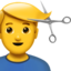 man getting haircut on Apple