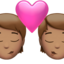kiss: medium skin tone on Apple